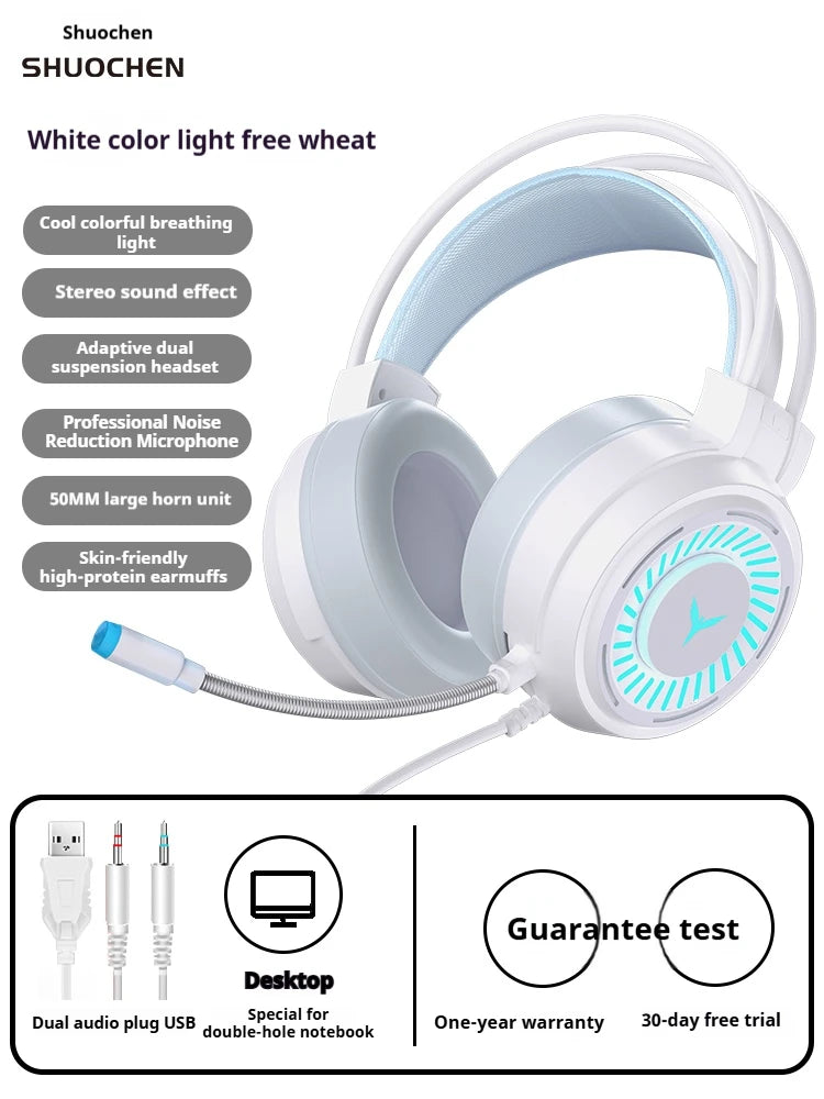 G58 Stereo Surround 7.1 Wired Gaming Headphones with Microphone Over-Ear Esports Gear - Hot Selling Multimedia Headset