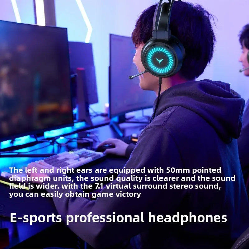 G58 Stereo Surround 7.1 Wired Gaming Headphones with Microphone Over-Ear Esports Gear - Hot Selling Multimedia Headset